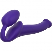 Фиолетовый безремневой страпон Silicone Bendable Strap-On - size S - Strap-on-me - купить с доставкой в Новошахтинске
