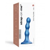 Голубая насадка Strap-On-Me Dildo Plug Balls size S - Strap-on-me - купить с доставкой в Новошахтинске