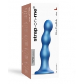 Голубая насадка Strap-On-Me Dildo Plug Balls size L - Strap-on-me - купить с доставкой в Новошахтинске