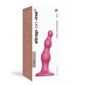 Розовая насадка Strap-On-Me Dildo Plug Beads size S - Strap-on-me - купить с доставкой в Новошахтинске
