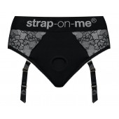 Черные трусики для насадок Diva Lingerie Harness - size M - Strap-on-me - купить с доставкой в Новошахтинске