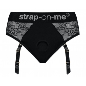 Черные трусики для насадок Diva Lingerie Harness - size L - Strap-on-me - купить с доставкой в Новошахтинске
