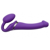 Фиолетовый безремневой вибрострапон Vibrating Bendable Strap-On - size L - Strap-on-me - купить с доставкой в Новошахтинске