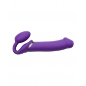 Фиолетовый безремневой вибрострапон Silicone Bendable Strap-On - size XL - Strap-on-me - купить с доставкой в Новошахтинске