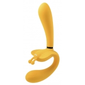 Желтый безремневой вибрострапон The Monarch - 23 см. - Evolved - купить с доставкой в Новошахтинске