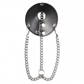 Утяжка для мошонки из искусственной кожи с цепочками PARACHUTE BALL STRETCHER - BlueLine - купить с доставкой в Новошахтинске