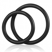 Набор из двух черных силиконовых колец разного диаметра SILICONE COCK RING SET - BlueLine - в Новошахтинске купить с доставкой