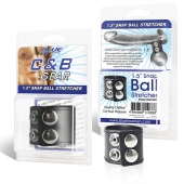 Хомут-утяжка для мошонки из искусственной кожи на клепках SNAP BALL STRETCHER - BlueLine - купить с доставкой в Новошахтинске
