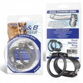 Двойное кольцо выносливости на пенис DUAL STAMINA RING - BlueLine - в Новошахтинске купить с доставкой