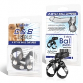 Разделитель мошонки из искусственной кожи на клепках 8 STYLE BALL DIVIDER - BlueLine - купить с доставкой в Новошахтинске