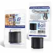 Хомут-утяжка для мошонки из искусственной кожи на липучке VELCRO BALL STRETCHER- 4 см. - BlueLine - в Новошахтинске купить с доставкой