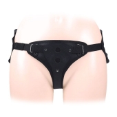 Черный пояс-трусики в комплекте с коннектором и насадкой - Notabu - купить с доставкой в Новошахтинске