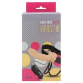 Полый страпон телесного цвета с встроенным вибратором - 20 см. - Seven Creations - купить с доставкой в Новошахтинске