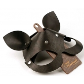 Черная кожаная маска  Кошка  с маленькими ушками - Crazy Handmade - купить с доставкой в Новошахтинске