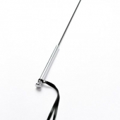 Черный кожаный стек с гладкой ручкой - 55 см. - Crazy Handmade - купить с доставкой в Новошахтинске