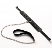 Черный ошейник с шипами и поводком - Crazy Handmade - купить с доставкой в Новошахтинске