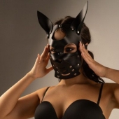 Черная маска  Собака  с ушками - Crazy Handmade - купить с доставкой в Новошахтинске