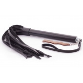 Черная кожаная плеть  Индиго  - 50 см. - Crazy Handmade - купить с доставкой в Новошахтинске