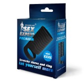 Черная открытая насадка на пенис с кольцом для мошонки XXXL-size - 9,9 см. - Sex Expert - в Новошахтинске купить с доставкой