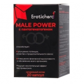Капсулы для мужчин Erotichard male power с пантогематогеном - 20 капсул (0,370 гр.) - Erotic Hard - купить с доставкой в Новошахтинске