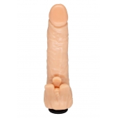 Телесная гелевая насадка-фаллос с клиторальными лепестками - 18,5 см. - LOVETOY (А-Полимер) - купить с доставкой в Новошахтинске