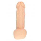 Телесный фаллос с мошонкой для трусиков с плугом - 17,8 см. - LOVETOY (А-Полимер) - купить с доставкой в Новошахтинске