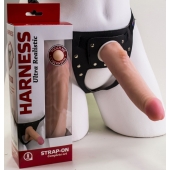 Реалистичный страпон Harness из трусиков и насадки-фаллоса - 18,5 см. - LOVETOY (А-Полимер) - купить с доставкой в Новошахтинске