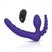 Фиолетовый безремневой страпон с пультом ДУ 7’’ Remote Control Strapless - 24 см. - Pegasus - купить с доставкой в Новошахтинске