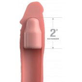 Телесная насадка-удлинитель 2 Inch Silicone X-tension with Strap - 20,3 см. - Pipedream - в Новошахтинске купить с доставкой