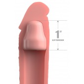 Телесная насадка-удлинитель 1 Inch Silicone X-tension - 17,8 см. - Pipedream - в Новошахтинске купить с доставкой