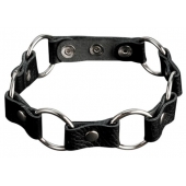 Кожаный черный ошейник с кольцами - Sitabella - купить с доставкой в Новошахтинске