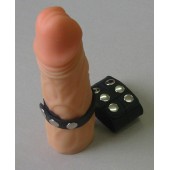 Чёрный поводок на пенис из натуральной кожи - Sitabella - купить с доставкой в Новошахтинске