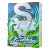 Презервативы Sagami Xtreme Mint с ароматом мяты - 3 шт. - Sagami - купить с доставкой в Новошахтинске
