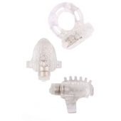 Набор из 3 прозрачных эрекционных колец с вибрацией Teasers Ring Kit - Chisa - в Новошахтинске купить с доставкой