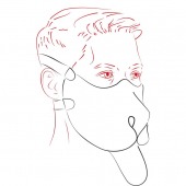 Красная неопреновая маска  Дог - Sitabella - купить с доставкой в Новошахтинске