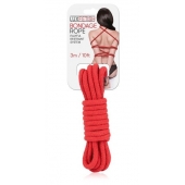 Красная хлопковая веревка для связывания - 3 м. - Lux Fetish - купить с доставкой в Новошахтинске