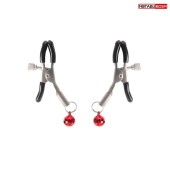 Серебристые зажимы на соски с шариками - Notabu - купить с доставкой в Новошахтинске