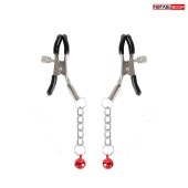 Серебристые зажимы на соски с шариками на цепочках - Notabu - купить с доставкой в Новошахтинске