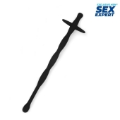 Черный силиконовый уретральный стимулятор - 15 см. - Sex Expert - купить с доставкой в Новошахтинске