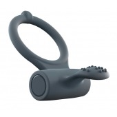 Серое перезаряжаемое эрекционное кольцо с вибрацией Power Clit - Dorcel - в Новошахтинске купить с доставкой