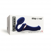 Синий безремневой страпон Multi Orgasm Size S с клиторальной стимуляцией - Strap-on-me - купить с доставкой в Новошахтинске