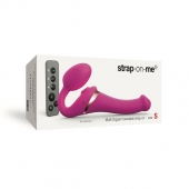 Ярко-розовый безремневой страпон Multi Orgasm Size S с клиторальной стимуляцией - Strap-on-me - купить с доставкой в Новошахтинске