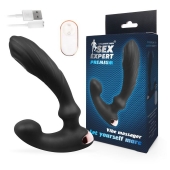 Черный вибромассажер простаты Sex Expert - 14,5 см. - Sex Expert - в Новошахтинске купить с доставкой