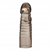 Дымчатая насадка-удлинитель Ribbed Realistic Penis Enhancing Sleeve Extension - 15,2 см. - BlueLine - в Новошахтинске купить с доставкой