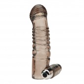 Дымчатая насадка на пенис с вибрацией  Vibrating Penis Enhancing Sleeve Extension - 13,3 см. - BlueLine - в Новошахтинске купить с доставкой