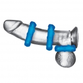 Комплект из трех голубых эрекционных колец 3-Pack Ribbed Rider Cock Ring Set - BlueLine - в Новошахтинске купить с доставкой