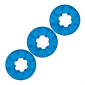 Комплект из трех голубых эрекционных колец 3-Pack Ribbed Rider Cock Ring Set - BlueLine - в Новошахтинске купить с доставкой