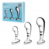 Набор из 3 стальных стимуляторов простаты Stainless Steel P-spot Training Set - b-Vibe - в Новошахтинске купить с доставкой