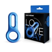 Голубое эрекционное кольцо с петлёй - 1137 - в Новошахтинске купить с доставкой