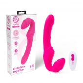 Розовый безремневой страпон на радиоуправлении Strapless Together - 22 см. - Together Toy - купить с доставкой в Новошахтинске